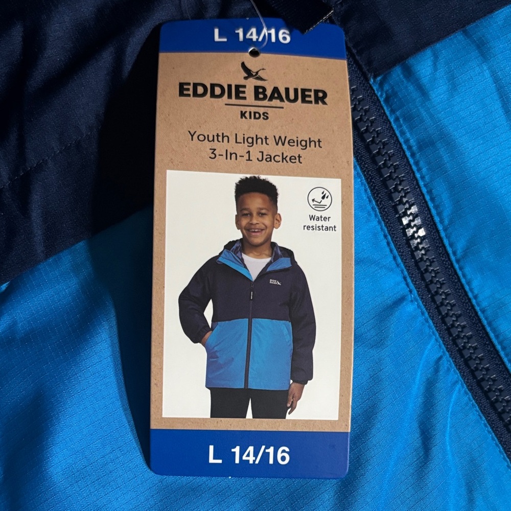 Eddie Bauer Kids Blue and Black 3-in-1 Jacket NWT